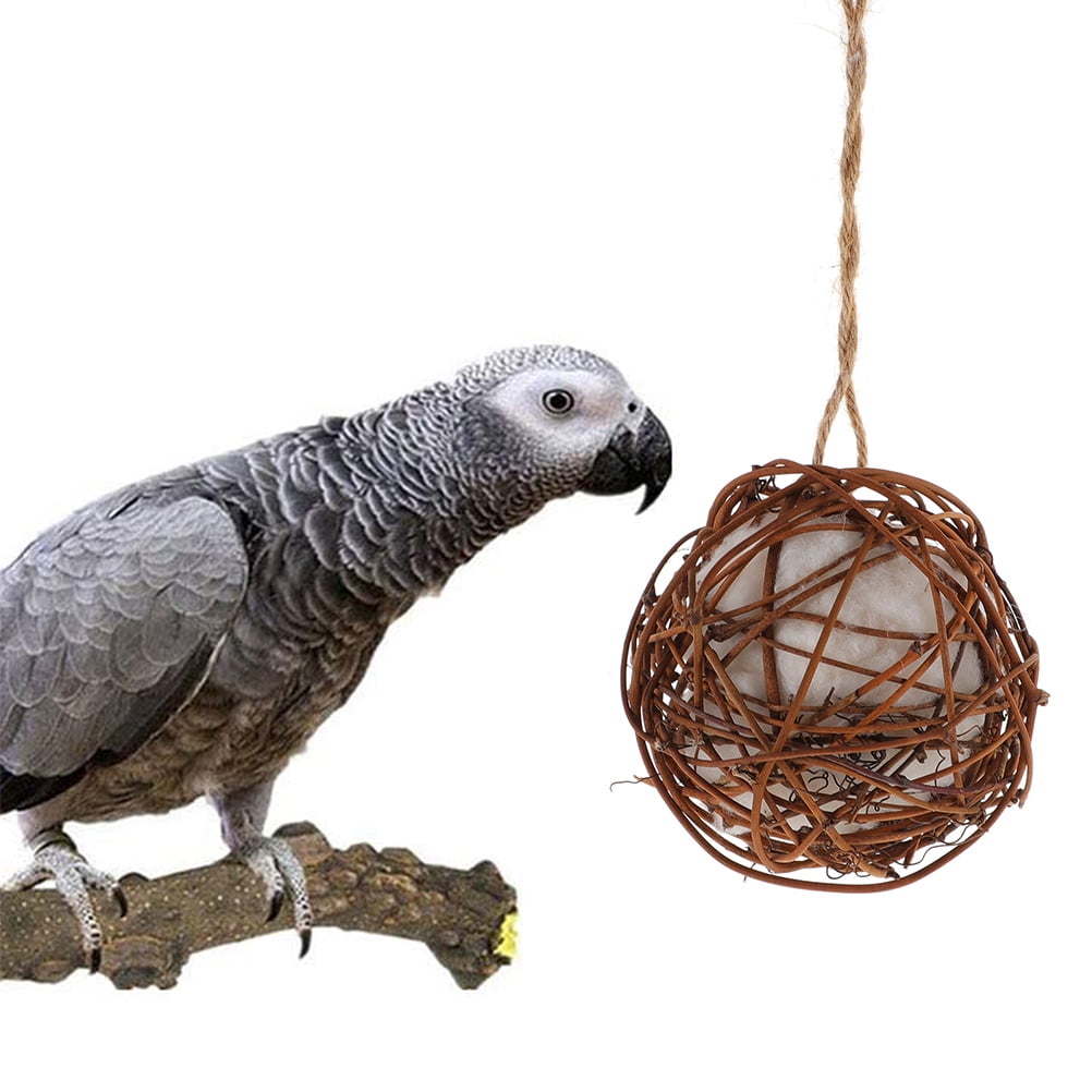 ELAYARD 6pcs Parrot Chewing Hanging for Birds, Rattan Cotton Cage Accessory