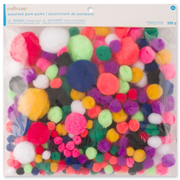 12 Packs: 300 ct. (3,600 total) Bold Mix Pom Poms by Creatologyâ„¢