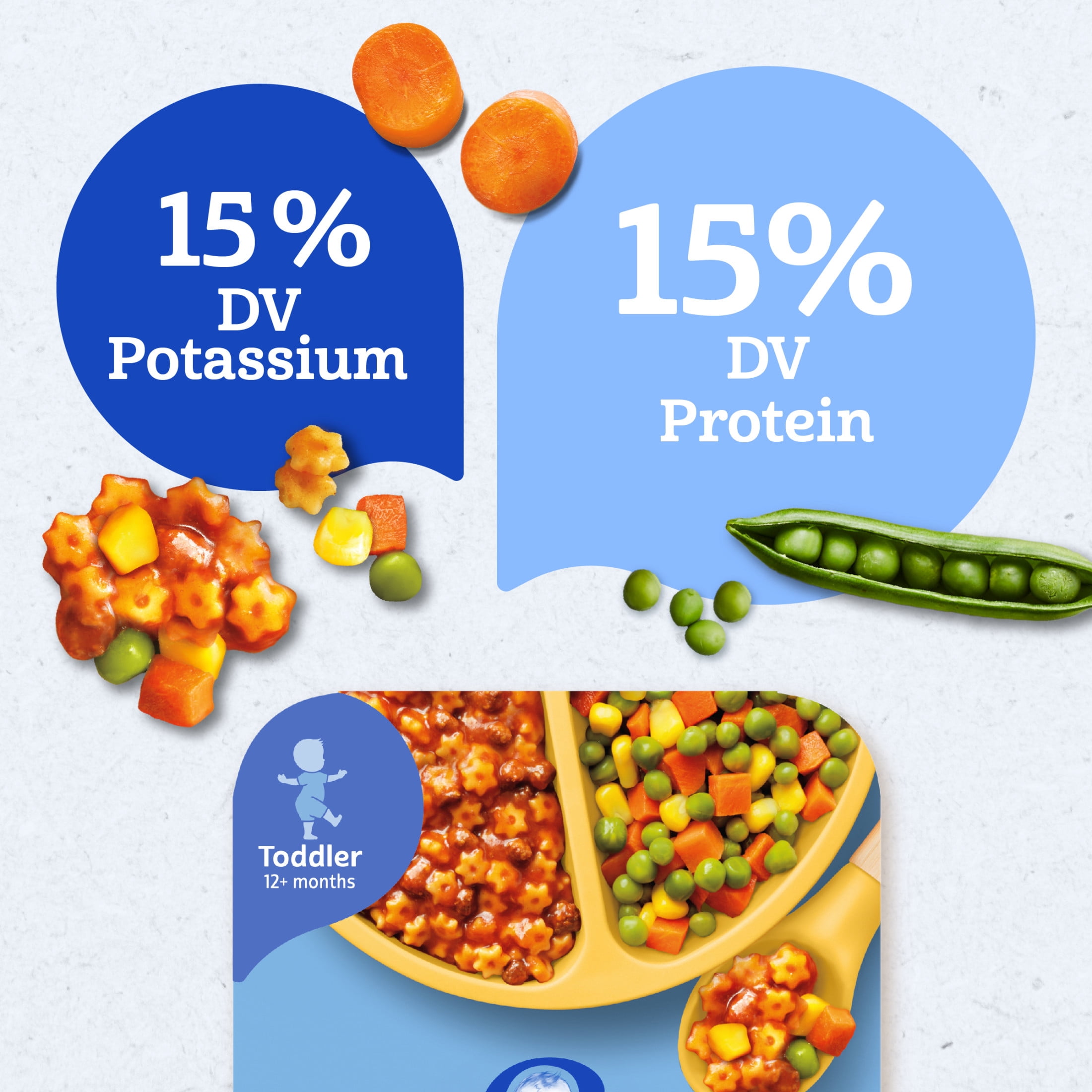 (8 pack) Gerber Mealtime for Toddler, Pasta Stars in Meat Sauce and a side of Mixed Vegetables, Toddler Food, 6.8 oz Tray