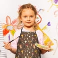 thumbnail image 2 of Colorful Mushroom Group Brown Pattern Kids Aprons for Girls and Boys,Adjustable Neck Strap Toddler Aprons for Kids Cooking Baking, 2 of 6