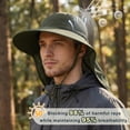thumbnail image 2 of KEYAHAPPY Sun Hats for Women with Neck Flap UPF 50+ UV Protective Hiking Fishing Hats Wide Brim Sun Hat for Women & Men, Army Green, 2 of 7