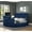 Blue, variant on Crystal Queen Bed In Blue, Made From Wood For Bedroom Elegance Modern Blue With Build And Stylish Headboard