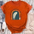 thumbnail image 4 of Dadaria T-Shirt Femme Orange Manches Courtes Col Rond Été Chandail Blouses 2TG, 4 of 5