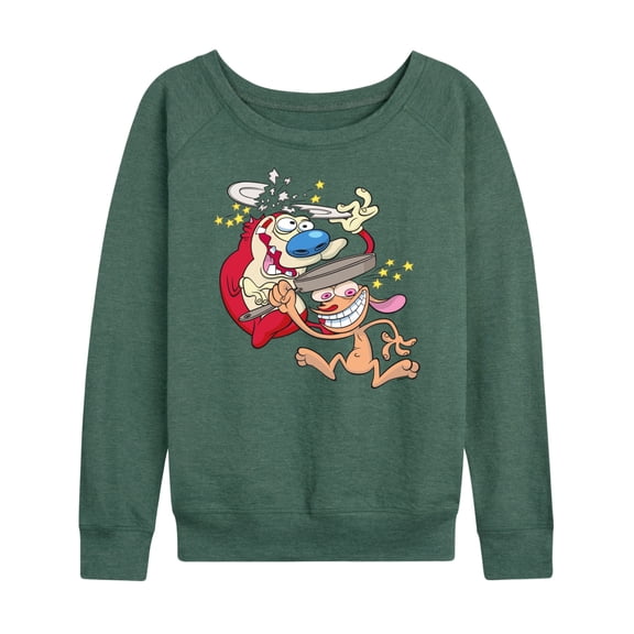 Ren & Stimpy - Smashing Time - Women's Lightweight French Terry Long Sleeve Shirt