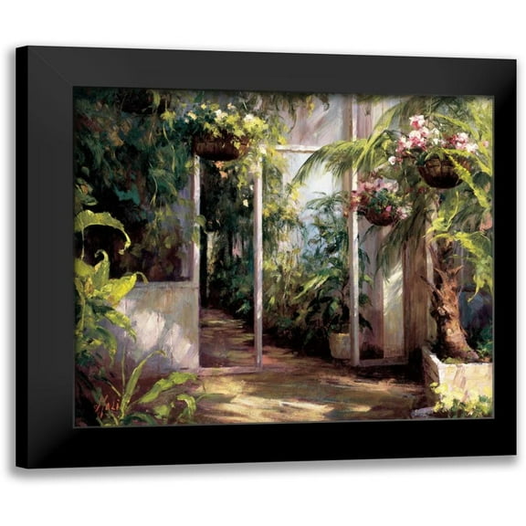 Hali 13x12 Black Modern Framed Museum Art Print Titled - Atriums First Light I
