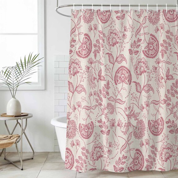 Abstract Spring Floral Waterproof Fabric Shower Curtain,Farmhouse Summer Botanical Waterproof Fabric Shower Curtain for Bathroom Curtains Bathtubs Hotel Shower Curtains with 12 Hooks Small 36x78in