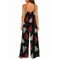 thumbnail image 3 of Women'S Casual Pink Purple Flowers Omper Spaghetti Strap Wide Leg Jumpsuit Summer Outfits With Pockets, 3 of 7