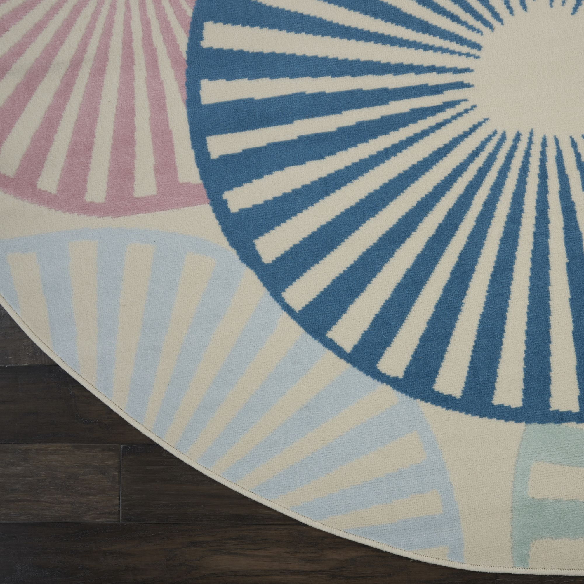 Nourison Grafix Geometric Ivory/Multi 8' x ROUND Area Rug, (8 Round)