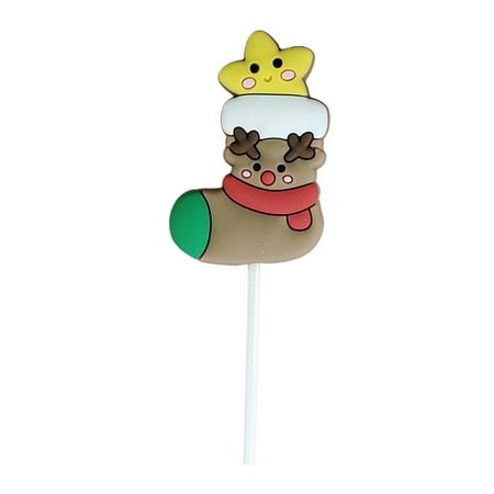 Christmas Cake Toppers Cake Decorating Holiday Colorful, Reusable Cake Baking Cake Insert Decor Christmas Cake Decoration , Style R