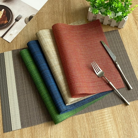 

SPRING PARK Placemat Crossweave PVC Vinyl Non-Slip Insulation Placemat Washable Table Mats