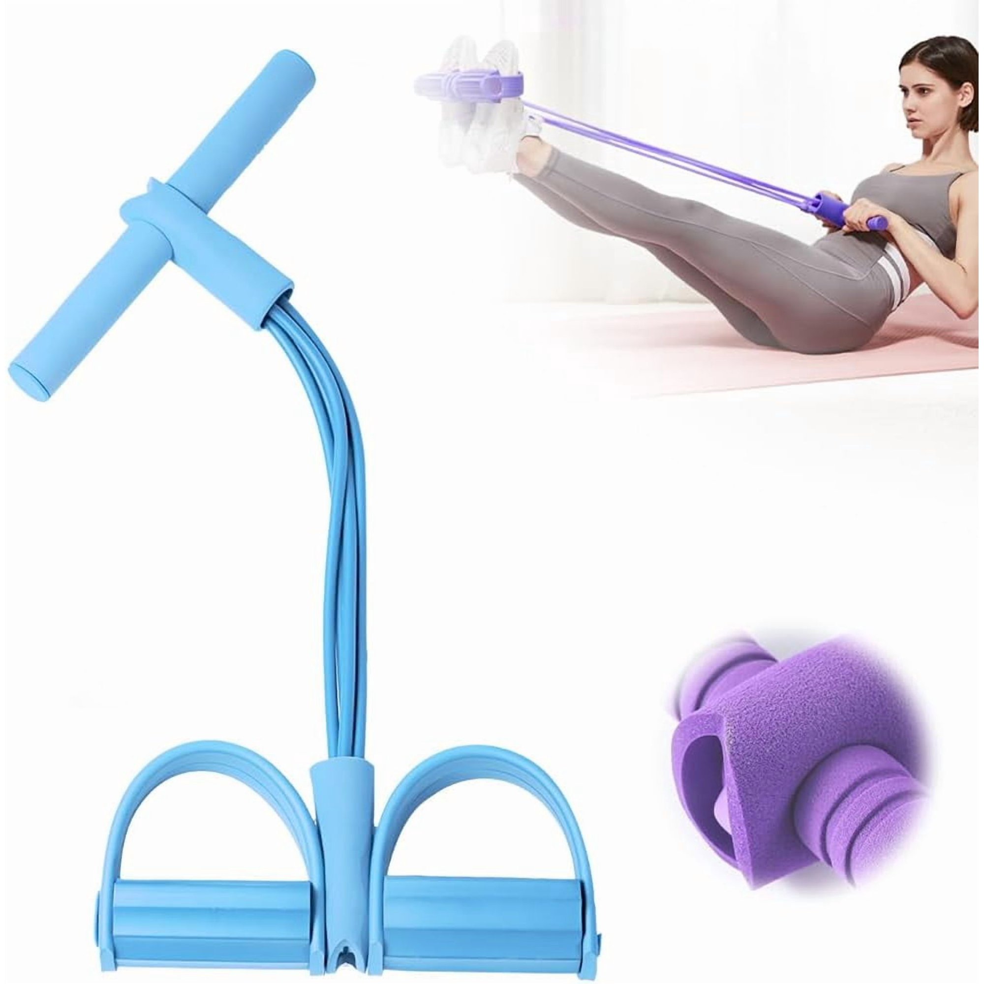 Home Gym Arm & Waist Training Pedal Band – 2026 New 21 Fitness Resistance Bands, 4-Tube Pedal Ankle Puller, Stretching Bands for Arm and Leg Workouts, Exercise Equipment