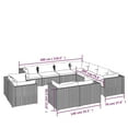 thumbnail image 5 of vidaXL 11 Piece Patio Lounge Set with Cushions Black Poly Rattan, 5 of 5