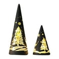 thumbnail image 1 of Sapin de Noël en Verre Illuminé Ornement de Bureau Vacances Exquis pour Fenêtres Tables à Manger et Expositions Festives 2 Pcs, 1 of 3