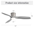 thumbnail image 6 of Sofucor 52 Inch Low Profile Ceiling Fans with Lights, Modern Flush Mount Ceiling Fan with 3 ABS Blades, 6500CFM, Dimmable 6-Speed 3-Timer Reversible DC Motor, ABS Gray, 6 of 10