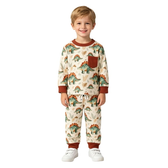 Karoyedx Boys Outfit Sets Baby Boy 2Pcs Outfit Letter Print Sweatshirt Jogger Pants Set Infant Toddler Clothes Casual Outfits Coffee Size,6-12 Months