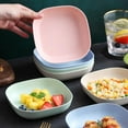 thumbnail image 3 of 6-Pack 5.6" Unbreakable Wheat Straw Plates Dinner Dishes Dishwasher & Microwave Safe, Blue, 3 of 6