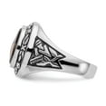 thumbnail image 4 of 14K White Gold Ring Band Men's Oval Masonic, Size 8, 4 of 5
