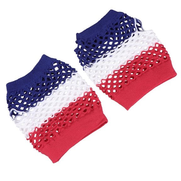 FRCOLOR  3 Pairs Half-finger Gloves Red and White Blue US Flag Women's