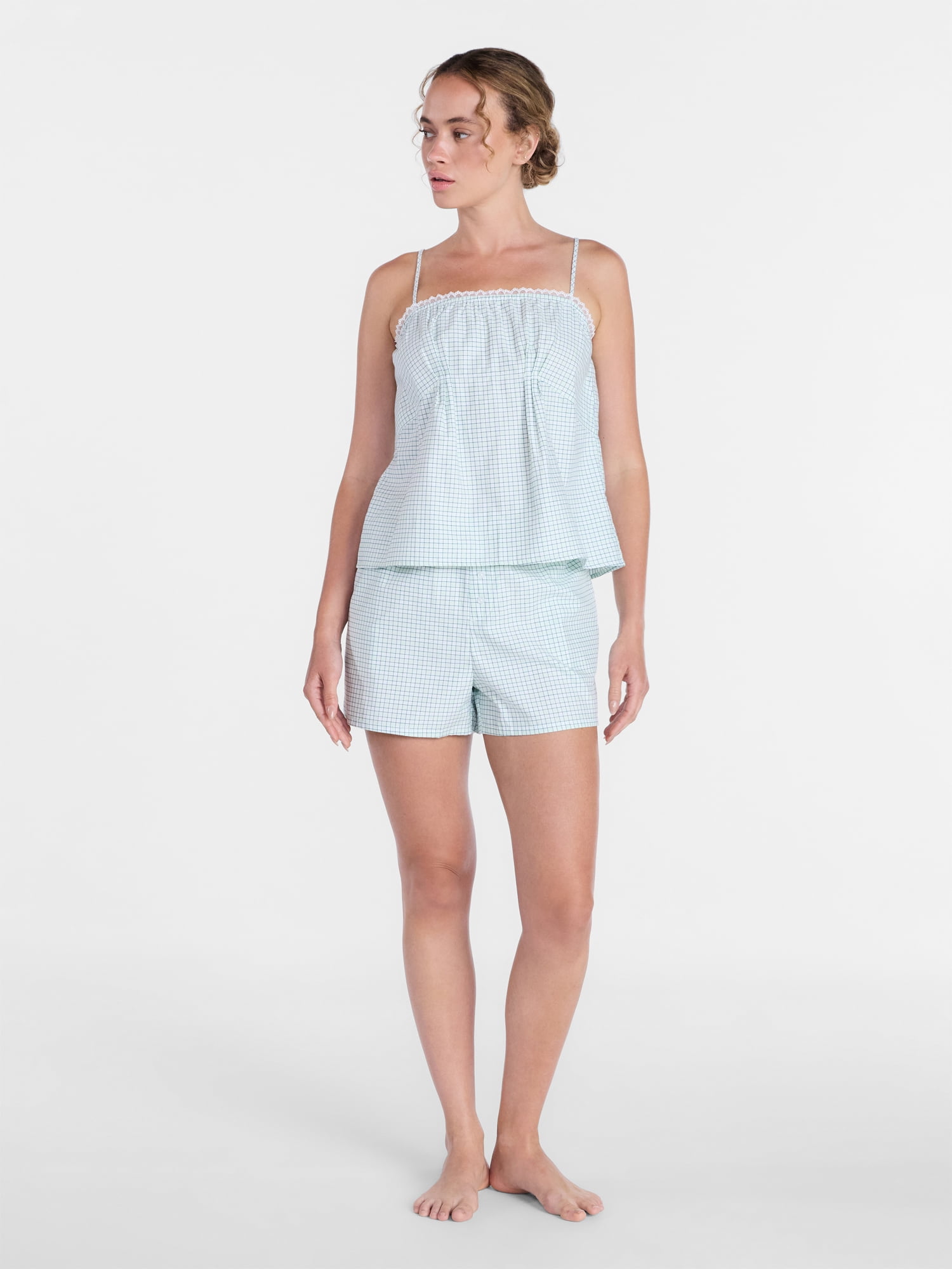 Joyspun Women's Woven Poplin Sleep Cami Top, Sizes XS-3X