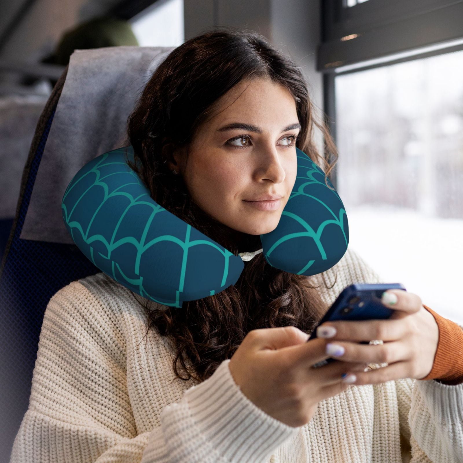Xecao Spider And Cobweb Print Memory Foam Cervical Neck Pillow Versatile U-Shaped Pillows for Home,Office,Camping,Travelling,Soft Washable Cover