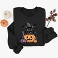 thumbnail image 3 of Trikvn Women's Fall Pullover Sweatshirt Black Cat Witch Hat Pumpkin Graphic Crewneck Long Sleeve Tops Casual Loose Fit Cute Halloween Shirts Apparel Comfortable Wear, 3 of 6