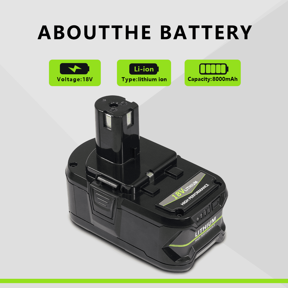AERDU 18V 8.0Ah Battery 4-Pack, Replacement for RYOBI ONE+ 18V Power Tools