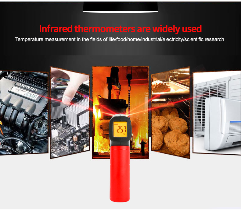 UNI-T Uni-trend Industrial Thermometer UT300A+ Laser Infrared Thermometer Handheld Termometro Digital Industrial Non Contact Laser Temperature Meter Gun(UT300A+)