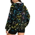 thumbnail image 5 of SCRAWLGOD Galaxy Women's Zip Up Hoodies Lightweight Oversized Sweatshirt for Women Trendy Drawstring Womens Hoodies Graphic Size M Loose Sweater Women Trendy, 5 of 7