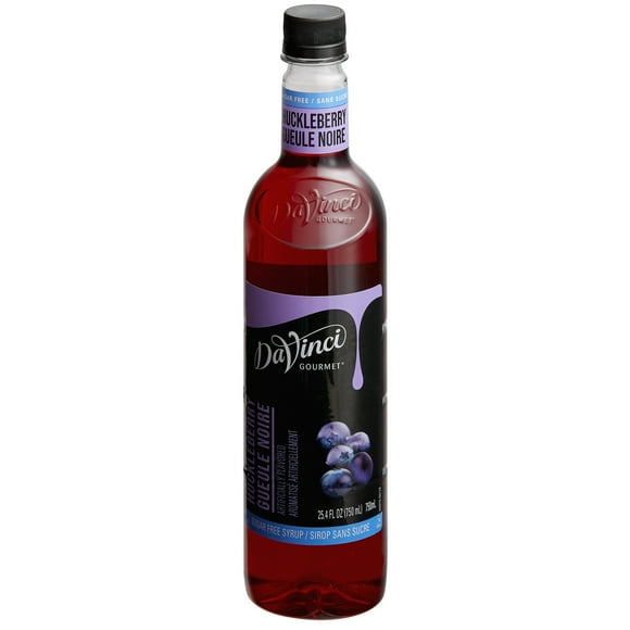 DaVinci Gourmet 750 mL Sugar Free Huckleberry Flavoring / Fruit Syrup