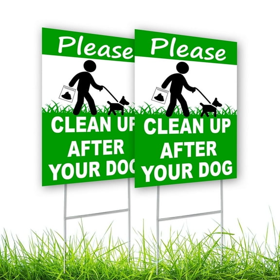 Dimarongton 2 PC 8 x 12 Coroplast Clean up after Your Dog Signs