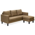 thumbnail image 2 of Furinno Simply Home Sectional Sofa with Chaise Ottoman, Brown, 2 of 5