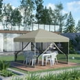 thumbnail image 2 of GVN Patio Garden Pergola, Pergola Canopy,10' x 10' Pop Up Canopy Tent, Tents for Parties with Wheeled Carry Bag, Beige, 2 of 10