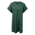 thumbnail image 4 of DHFJKG V Neck Tshirt Dresses For Women Short Sleeve Lightweight Summer Loose Fit Solid Color Mini Dress Casual Daily Wear Versatile Dresses, 4 of 5