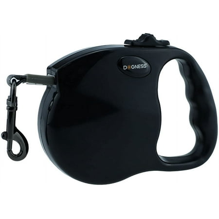 UPC: 0843775106627 | DOGNESS Retractable Dog Leash The Modern Series One Button Locking System Suitable for Kids 10 – 16 ft No Tangle Waterproof Ribbon Tape for Small Medium Large Dogs (Black 16ft / up to 90lbs)