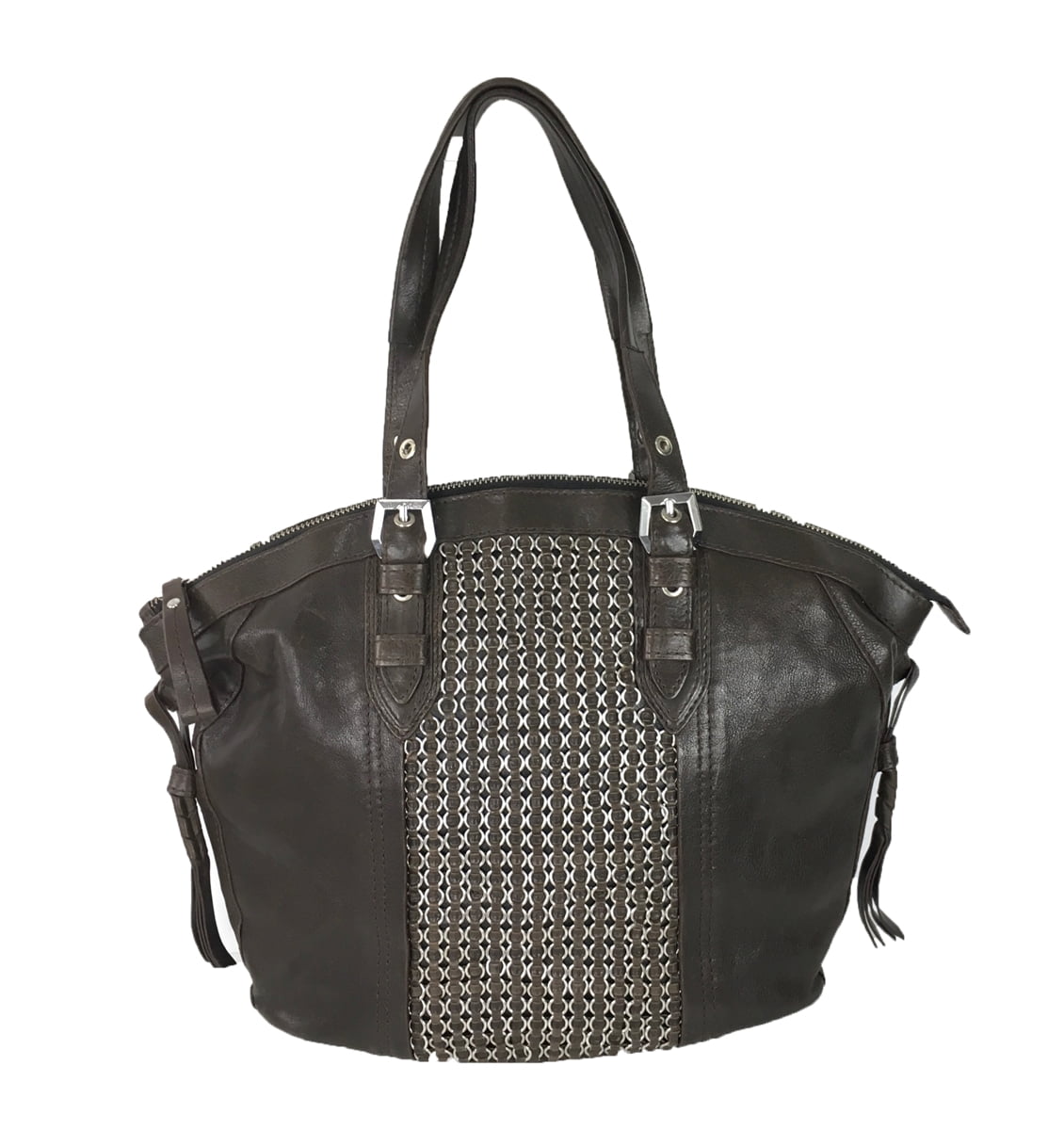orYANY Betsy Leather Chainmail Tote Bag, Brown - Walmart.com