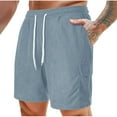 thumbnail image 2 of Dagegui Mens Casual Shorts Corduroy Cargo Short Pants Baggy Elastic Waist Drawstring Shorts with Multi-Pockets Big and Tall Summer Lounge Shorts Gray 3XL, 2 of 7