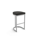 thumbnail image 1 of Amisco Lester 26 in. Counter Stool - Black Faux Leather / Silver Grey Metal, 1 of 9