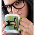 thumbnail image 2 of 3dRose, Wood Duck Reflections - Photography, 15oz Two-Tone Green Mug, 2 of 7