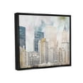 thumbnail image 2 of Stupell Industries Layered Pastel Cityscape Buildings City Skyline Architecture Graphic Art Jet Black Floating Framed Canvas Print Wall Art, Design by Marcus Prime, 2 of 5