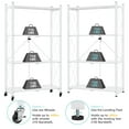 thumbnail image 6 of COOKCOK 4-Tier Storage Shelving Unit, Metal Shelf, Foldable Storage Shelf with Wheels, 27.9"x13.4"x49.72" Garage Shelf, Kitchen Shelf with 4 Hooks, No Assemble Require, White, 6 of 7
