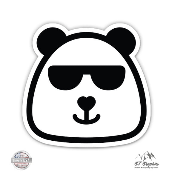 Cool Panda Cute Trendy - 3" Vinyl Sticker - For Car Laptop I-Pad Phone Helmet Hard Hat - Waterproof Decal