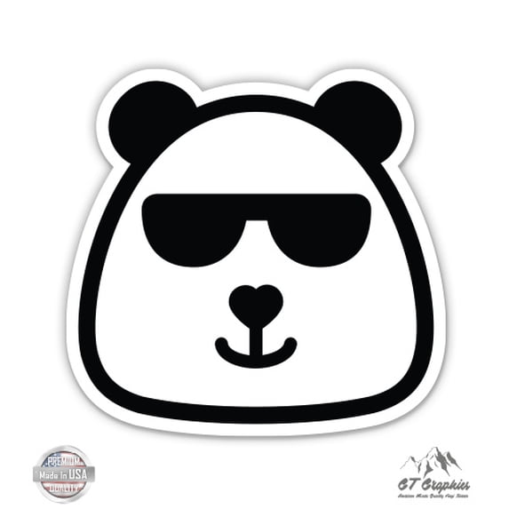 Cool Panda Cute Trendy - 3" Vinyl Sticker - For Car Laptop I-Pad Phone Helmet Hard Hat - Waterproof Decal