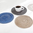 thumbnail image 3 of Round Placemats Set of 5 for Dining Table – Woven Heat Resistant Anti-Slid Cotton Kitchen Table Mats,Premium Heat Resistant Stain Resistant Non Slip Washable Multi-Use Placemats Table Mats, 3 of 5