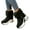Black, variant on Women's Mid Calf Fuzzy Snow Boots Fleece Lined Thick Sole Platform Ankle Booties Winter Warm High Top Casual Walking Shoes Black Size 8