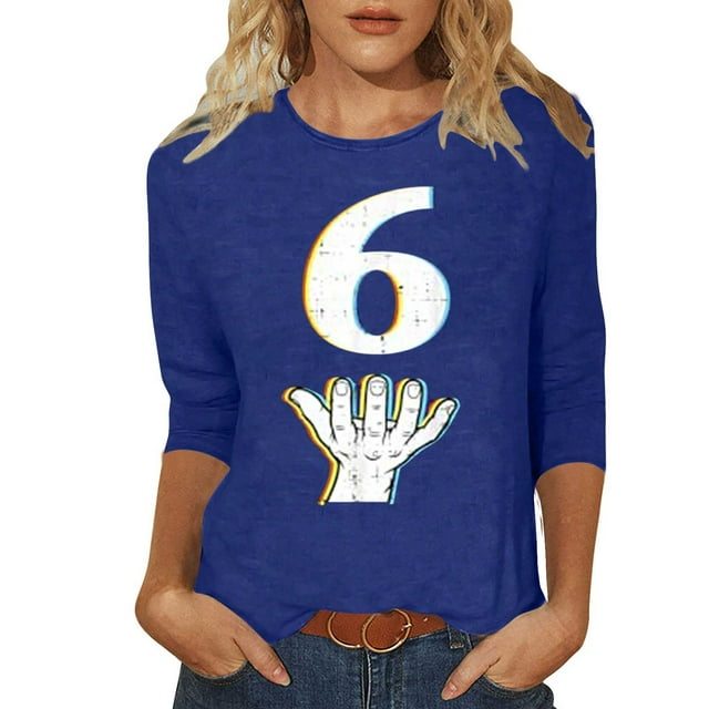 Birdeem Blouses Décontractées pour Femmes, Manches 3/4, Col Rond, Chandail, Haut Imprimé, Blouse Mode