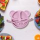 thumbnail image 5 of Plato de ventosa | Grado alimentario de plástico | Rosa Blanco Azul | Bandeja de compartimentos | 20x20cm | Limpieza fácil | Antideslizante | Vajilla ligera | Plato para servir la cena | Organizador, 5 of 6
