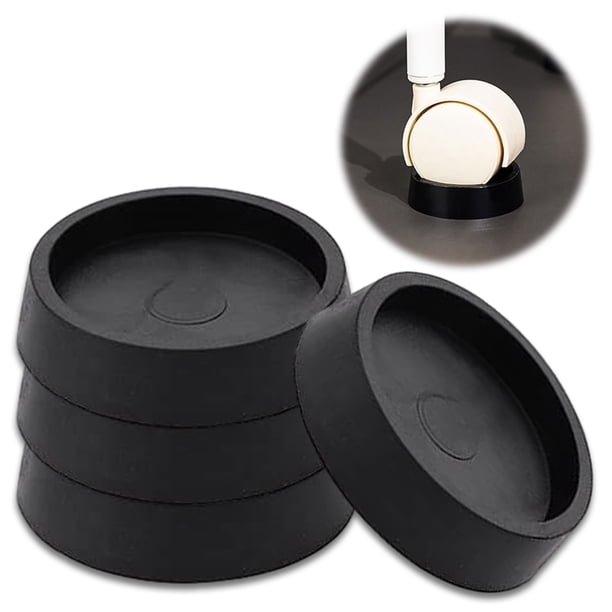 Ficarrico Juego de 6 ruedas de goma para muebles, tapetes circulares antideslizantes, tapetes para muebles, ruedas para muebles, protectores de piso para patas de sillas, apto para todos los pisos y