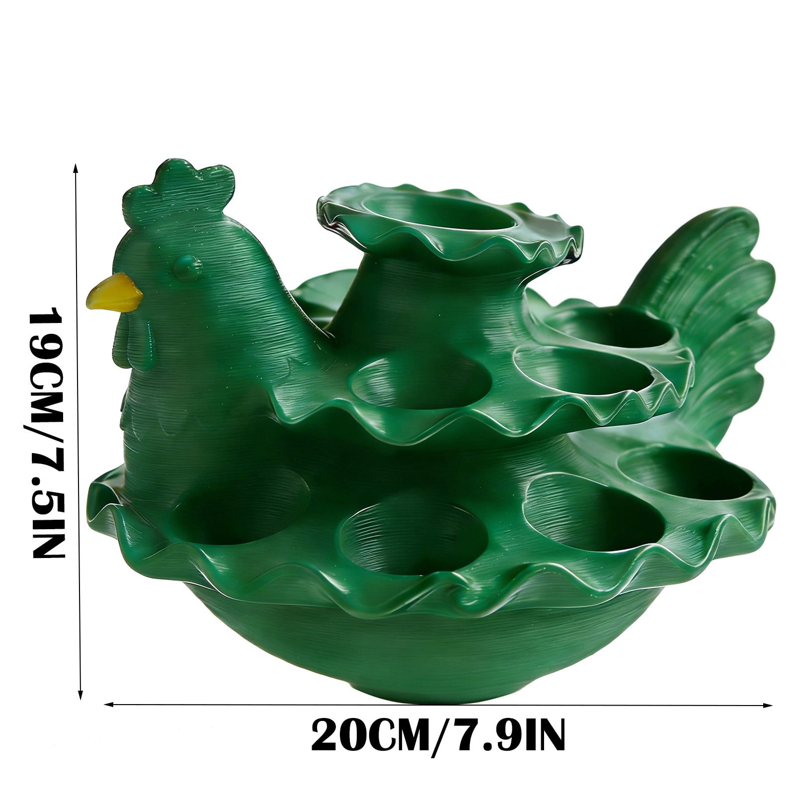FYHALE Deviled Egg Easter Chicken Decorations, Plastic Easter Chicken Deviled Egg Platter, Reusable Holiday Deviled Oval Tray, Deviled Egg Containers Holder, Green Chicken Shaped Eggs Holder