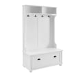 thumbnail image 5 of 65 inch Casual Style Hall Tree with Ample Storage Space, Door Shelves & Shoe Cabinets, Entryway Bench W/Solid Wood Feet,for Hallway Apartment Living Room, 5 of 7