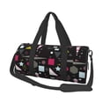 thumbnail image 2 of Xecao Colorful Geometry print Round Travel Duffel Bag is a foldable gym bag with an inner pocket, perfect for travel sports, 2 of 8